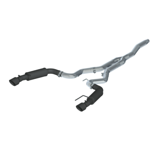 Alternative view of MBRP 2015-2024 Ford Mustang 2.3L EcoBoost / 3" Cat Back Exhaust / Dual Rear Exit / Tips Included / Race Profile / Black Coated