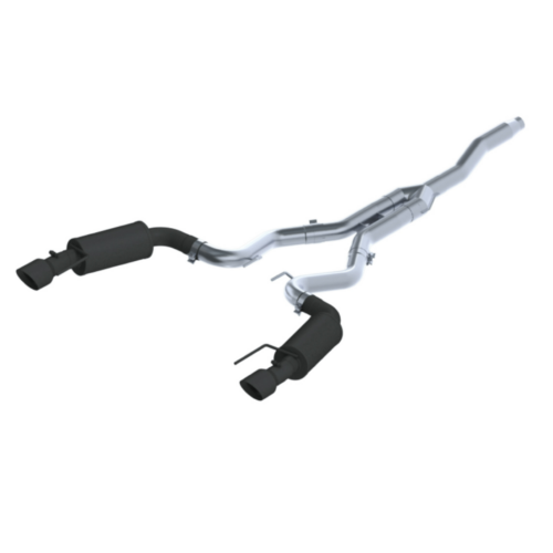 Alternative view of MBRP 2015-2024 Ford Mustang 2.3L EcoBoost / 3" Cat Back Exhaust / Dual Rear Exit / Tips Included / Street Profile / Black Coated