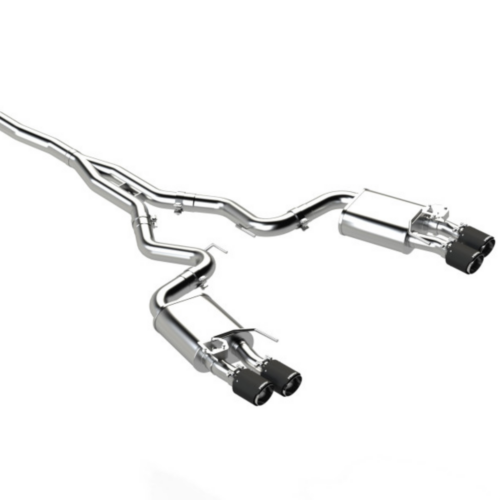Alternative view of MBRP 2015-2024 Ford Mustang 2.3L EcoBoost / 3" Cat Back Exhaust / Dual Rear Exit / Tips Included / Quad Carbon Fiber SS Tips / T304