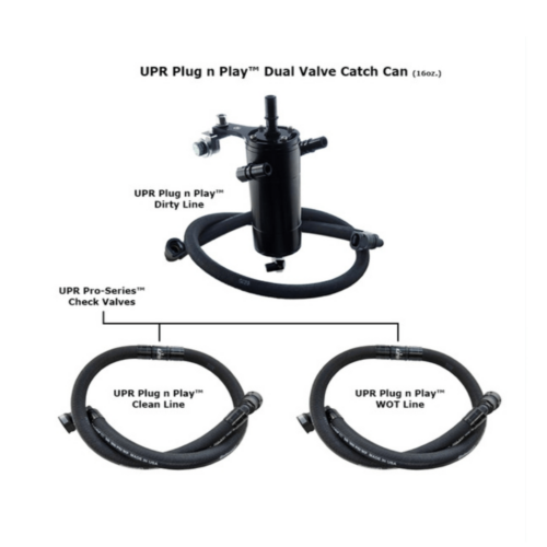 Alternative view of UPR 2015-2020 F150 EcoBoost 2.7L / 3.5L Plug n Play™ Dual Valve Oil Catch Can with ECSS