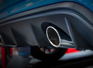 Alternative view of BORLA - 2016-2018 Ford Focus RS Cat-Back Exhaust System ATAK | Single Round Rolled Angle-Cut Tips