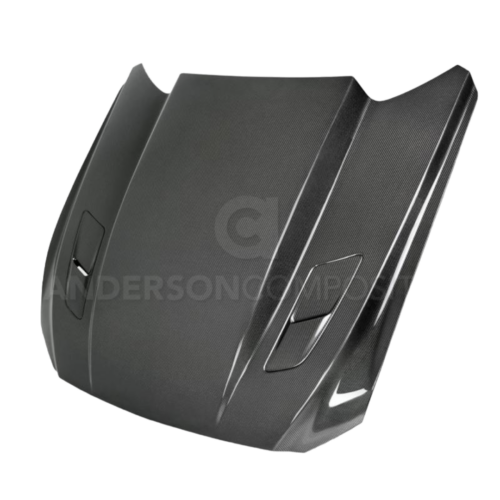 Anderson Composites - 2015 - 2017 MUSTANG DOUBLE SIDED CARBON FIBER COWL HOOD