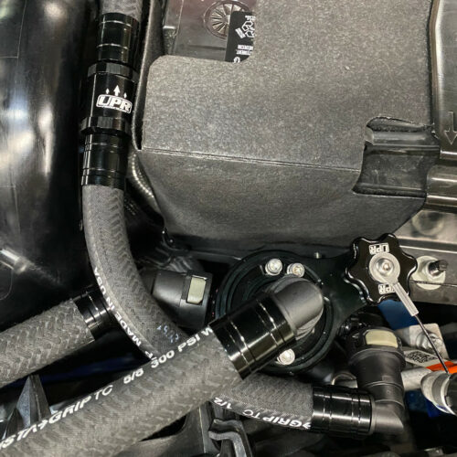 Alternative view of UPR 2021+ Bronco 2.7L Plug N Play ™ Dual Valve Oil Catch Can w/Clean Side Separator