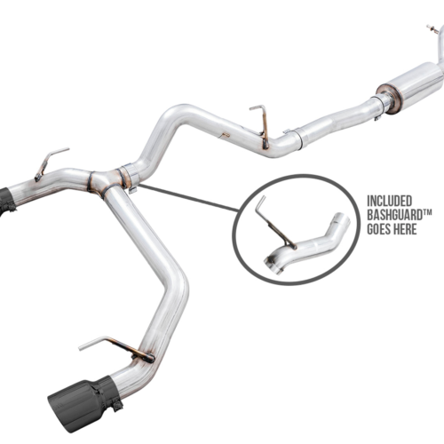 AWE Tuning - AWE 0FG Catback Exhaust for Ford Bronco with BashGuard™ - Dual 4.5"