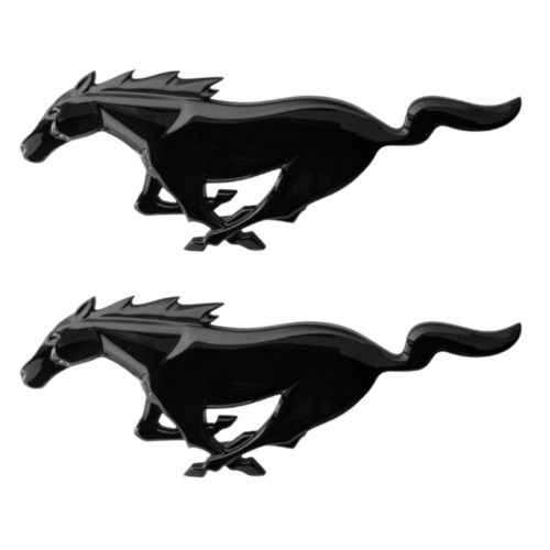 Ford OEM - Mustang Front and Back Satin Black "Night" Pony Emblem