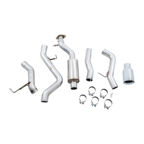 AWE Tuning - 2021+ Ford Bronco 0FG Single Rear Exit Exhaust w/Chrome Silver Tip & Bash Guard