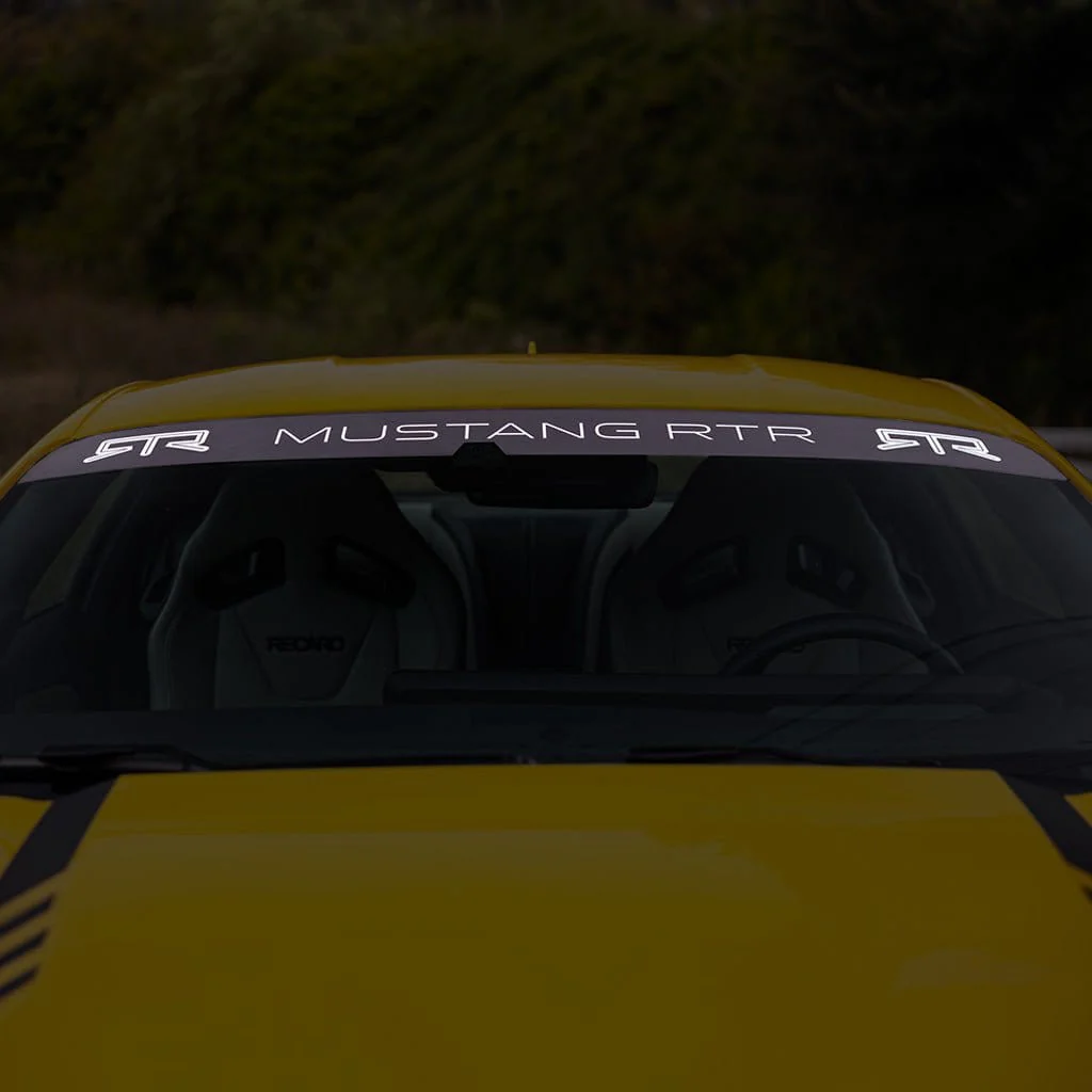 Alternative view of RTR - 2024+ Mustang Windshield Banner