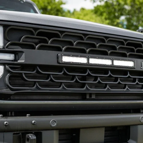 Alternative view of RTR - 2021+ Bronco Light bar Grille w/ LED Lights (w/o 360° Camera)