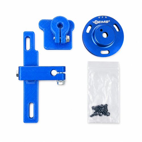 EMS EcoBoost VCT lockout kit with CNC machined blue anodized pinned gear and 3D printed degree solution for Ford 2.0L and 2.3L EcoBoost — Mustang EcoBoost, Focus ST, Focus RS — Engineered Motorsport Solutions EMS Inc high performance EcoBoost parts.