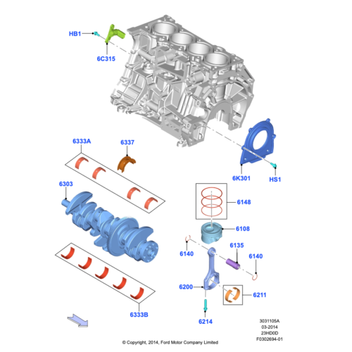 Alternative view of Ford OEM - 2.3L Crankshaft