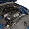 EMS turbo kit components for 2015-2023 Ford Mustang EcoBoost S550 including T3 manifold, street/race downpipe, dump tube, Precision Turbo turbocharger, blow-off valve, wastegate, custom turbo lines, and charge pipe