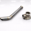 EMS turbo kit components for 2015-2023 Ford Mustang EcoBoost S550 including T3 manifold, street/race downpipe, dump tube, Precision Turbo turbocharger, blow-off valve, wastegate, custom turbo lines, and charge pipe