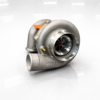 EMS turbo kit components for 2015-2023 Ford Mustang EcoBoost S550 including T3 manifold, street/race downpipe, dump tube, Precision Turbo turbocharger, blow-off valve, wastegate, custom turbo lines, and charge pipe