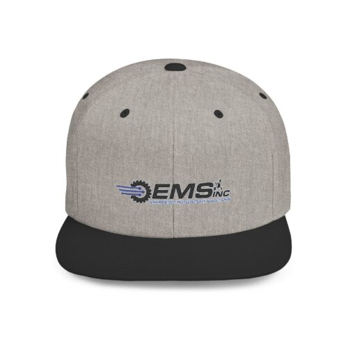 EMS Inc. Flat Bill Snapback Hat — Embroidered Logo